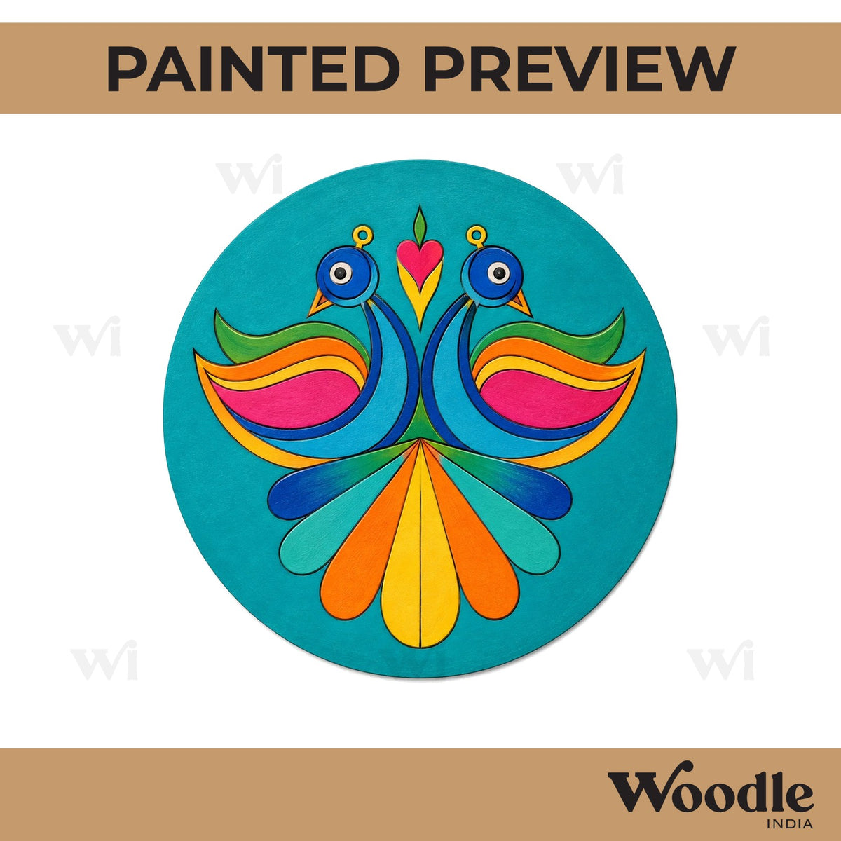 Peacock Pre Marked Round MDF Design 2