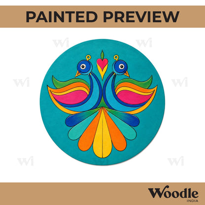 Peacock Pre Marked Round MDF Design 2