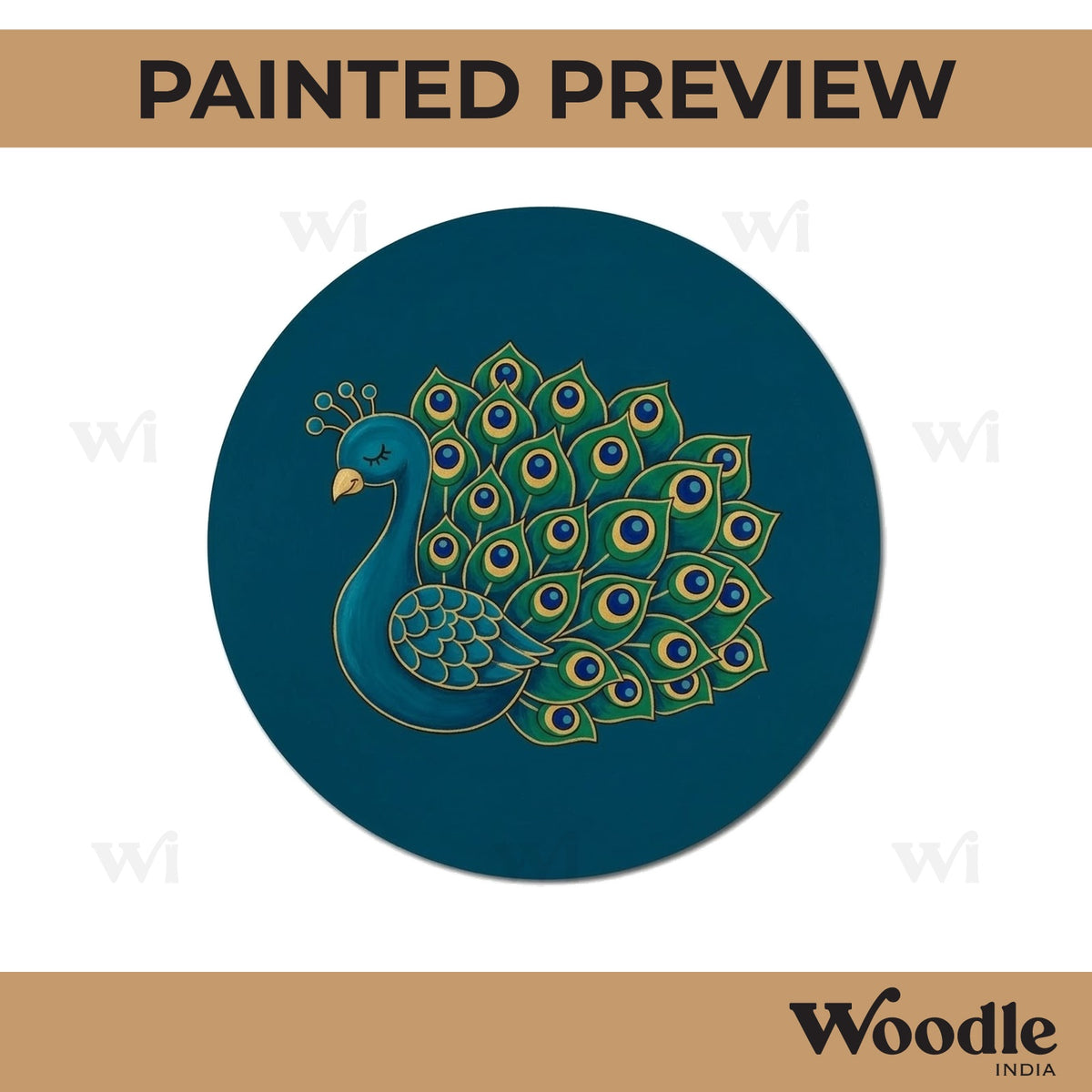 Peacock Pre Marked Round MDF Design 4