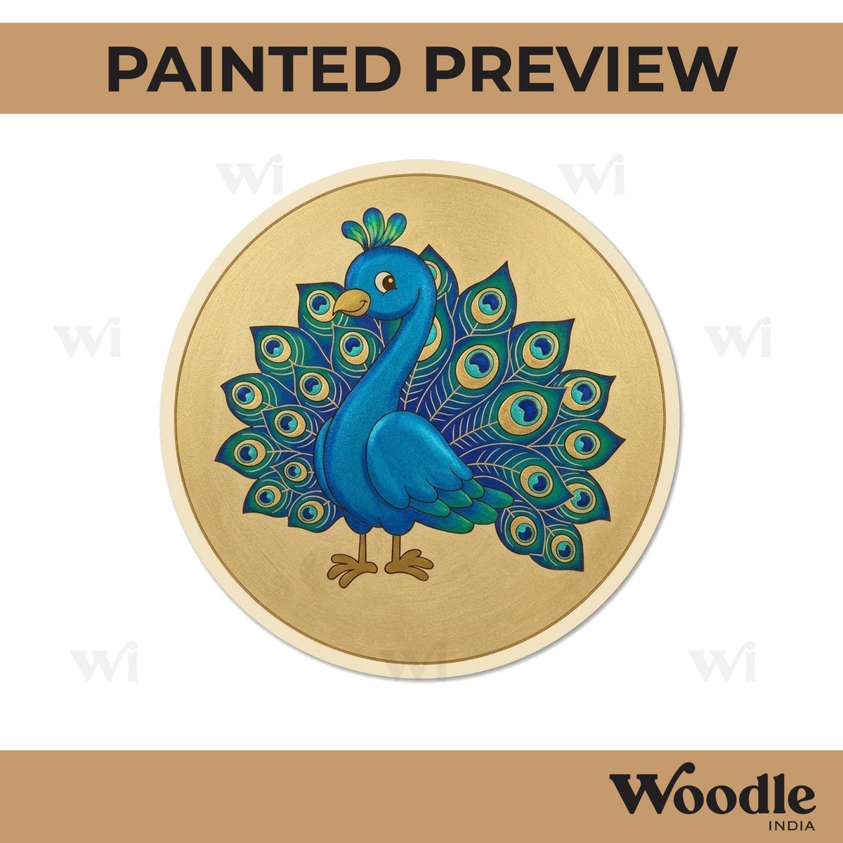 Peacock Pre Marked Round MDF Design 5