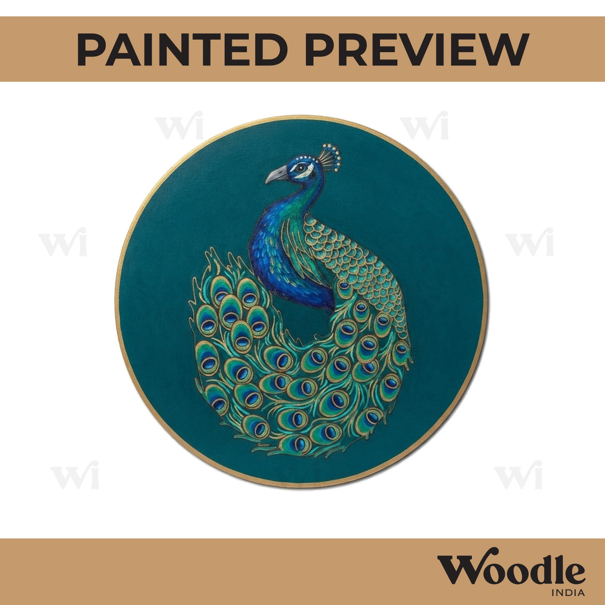 Peacock Pre Marked Round MDF Design 6