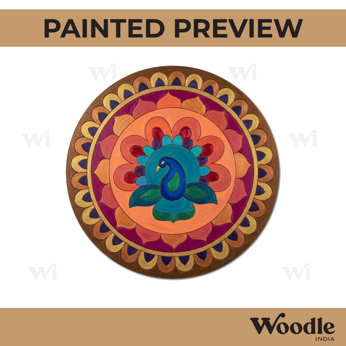 Peacock Pre Marked Round MDF Design 8
