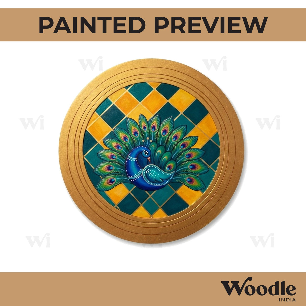 Peacock Pre Marked Round MDF Design 9