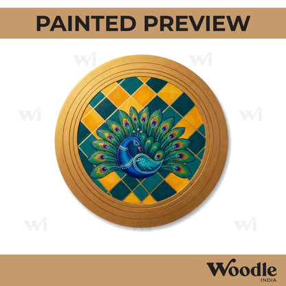 Peacock Pre Marked Round MDF Design 9