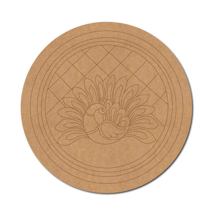 Peacock Pre Marked Round MDF Design 9