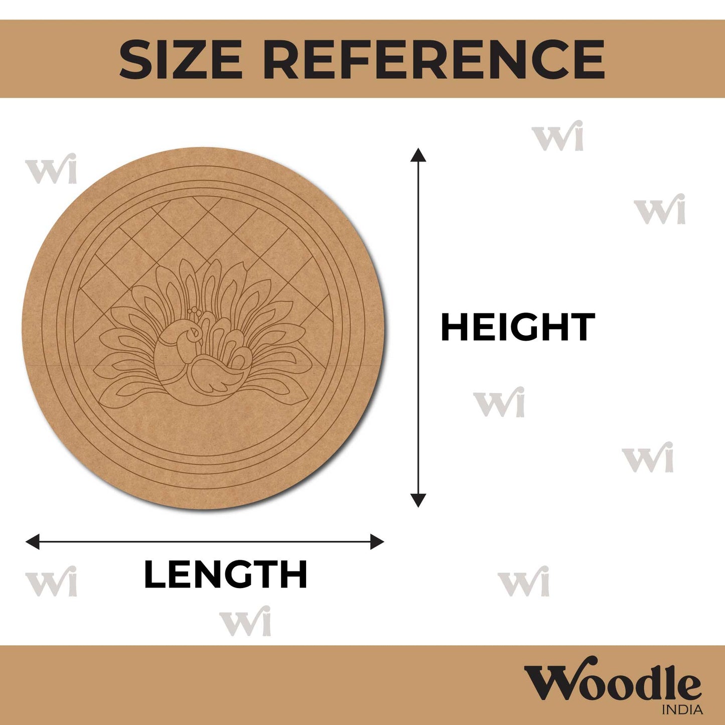 Peacock Pre Marked Round MDF Design 9