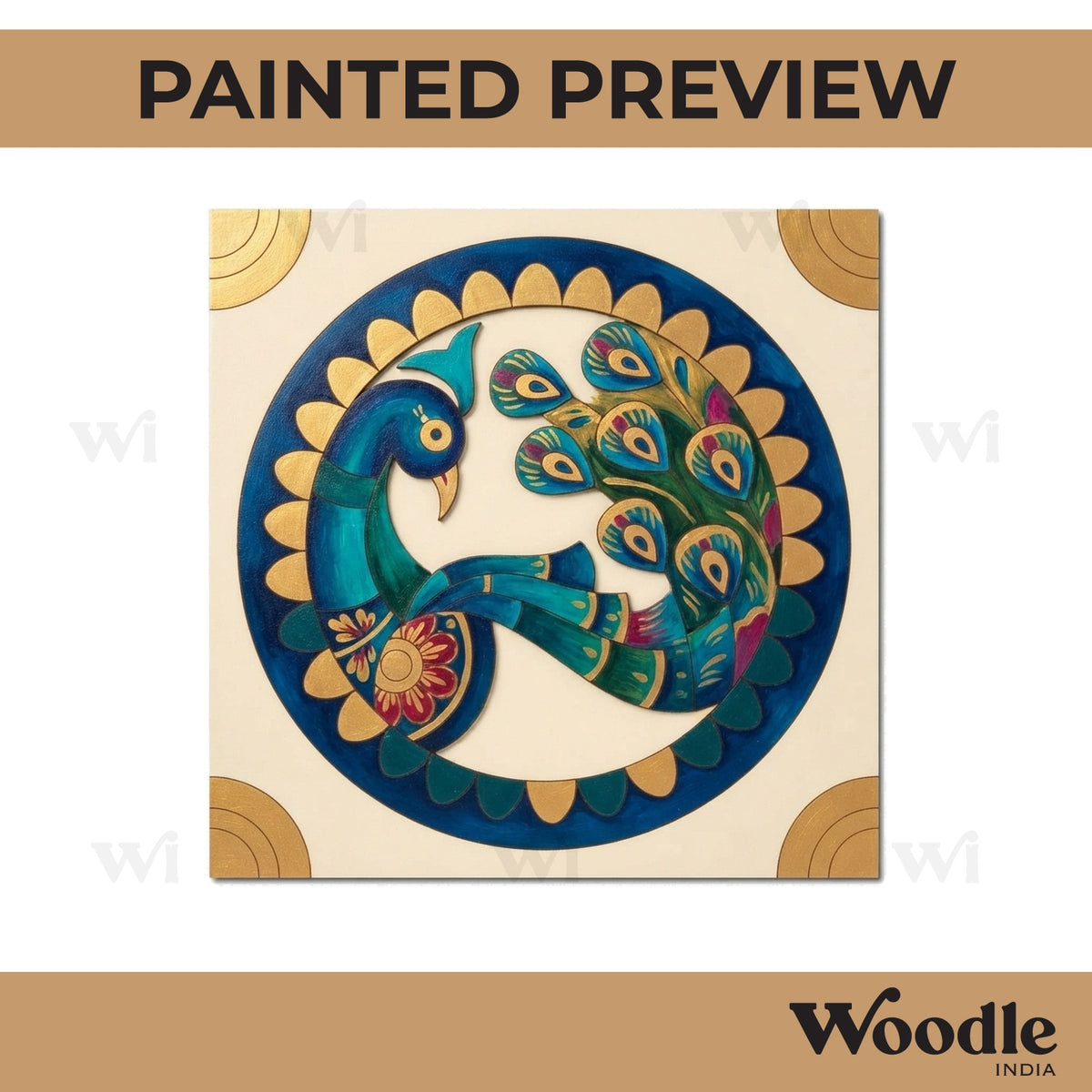 Peacock Pre Marked Square MDF Design 1