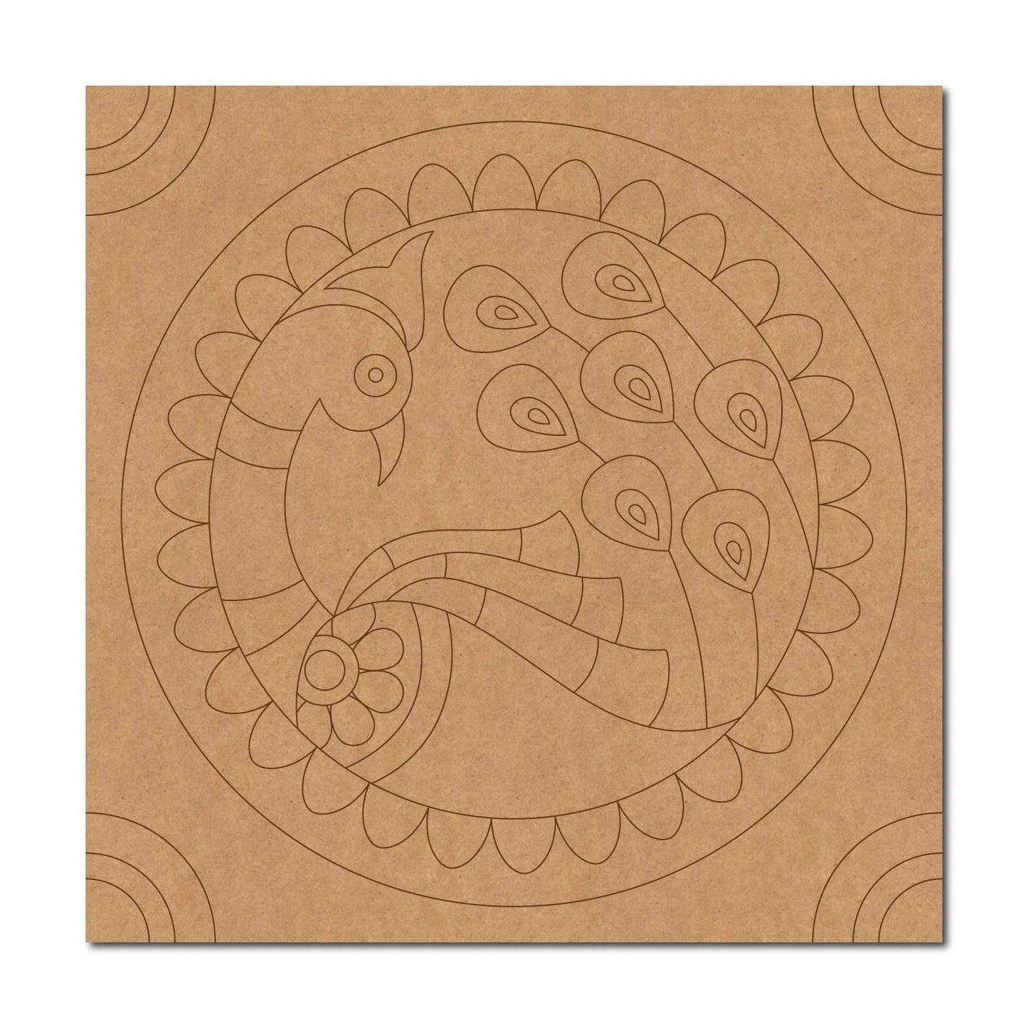 Peacock Pre Marked Square MDF Design 1