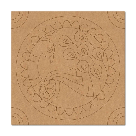 Peacock Pre Marked Square MDF Design 1