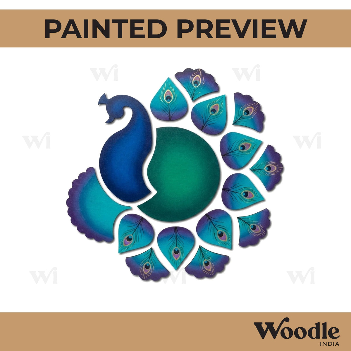 Peacock Rangoli Cutout MDF Design 1