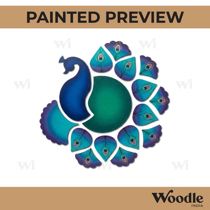 Peacock Rangoli Cutout MDF Design 1