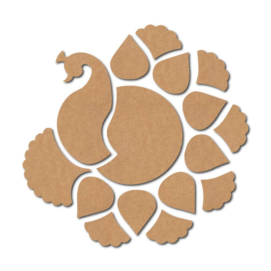 Peacock Rangoli Cutout MDF Design 1