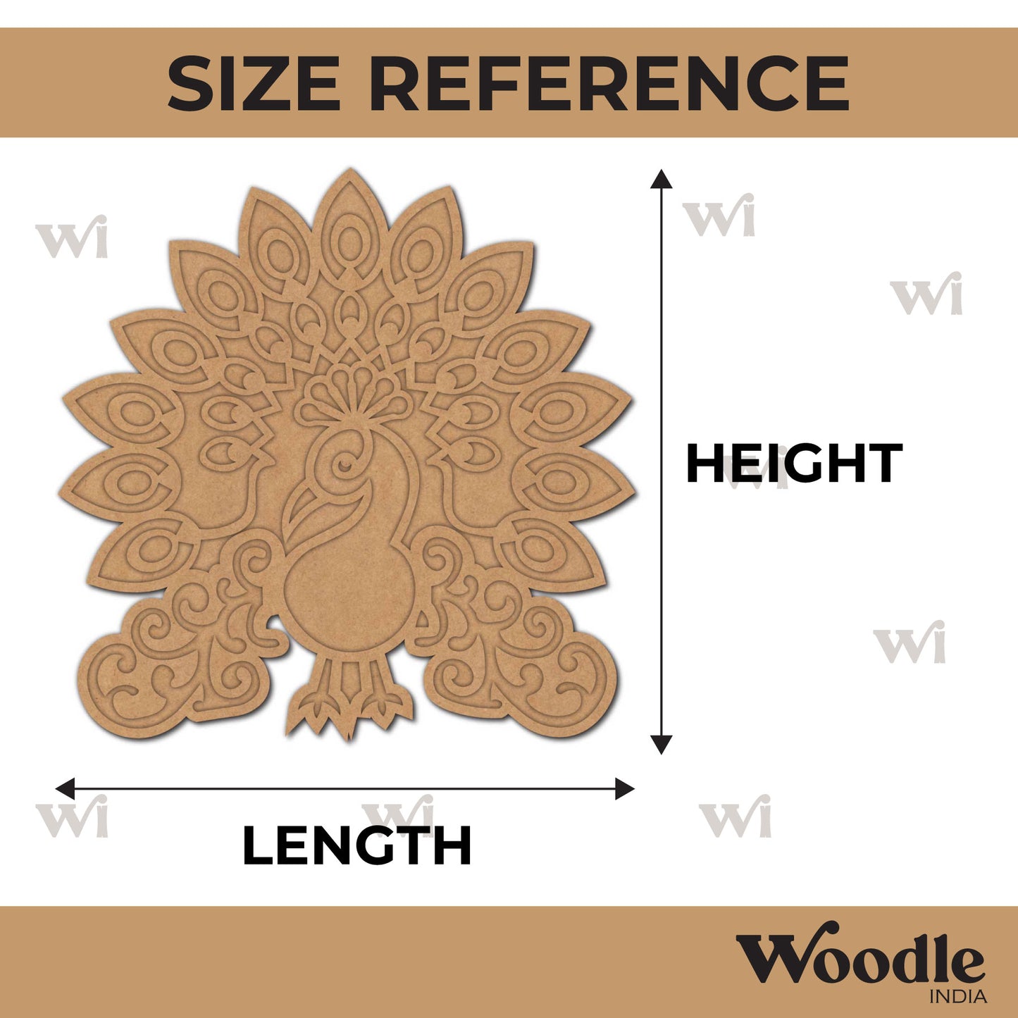 Peacock Reusable Rangoli Base MDF Design 3