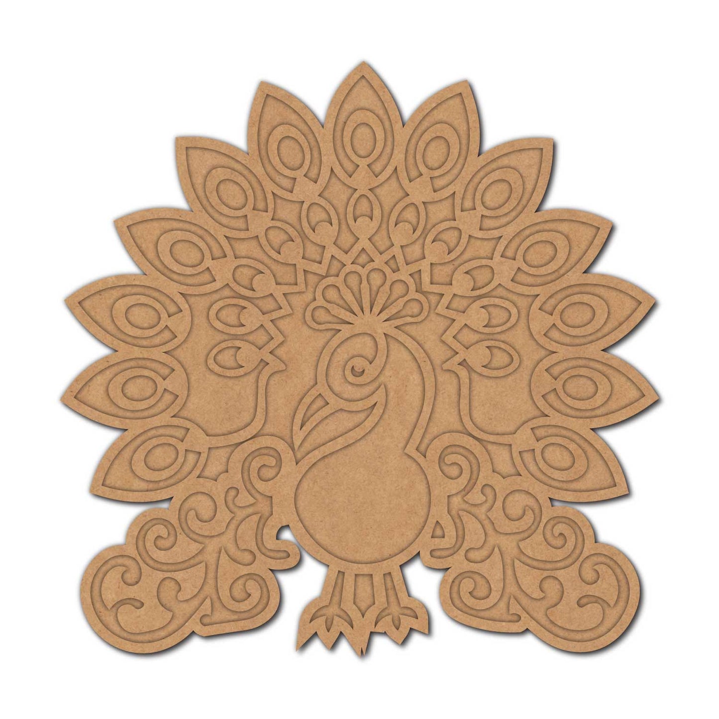 Peacock Reusable Rangoli Base MDF Design 3
