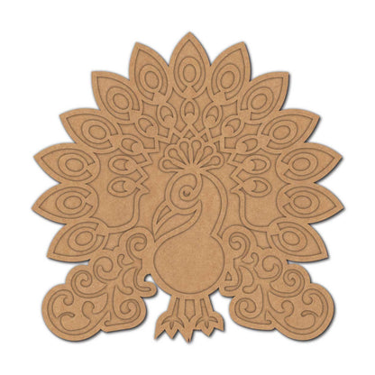 Peacock Reusable Rangoli Base MDF Design 3