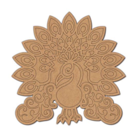 Peacock Reusable Rangoli Base MDF Design 3