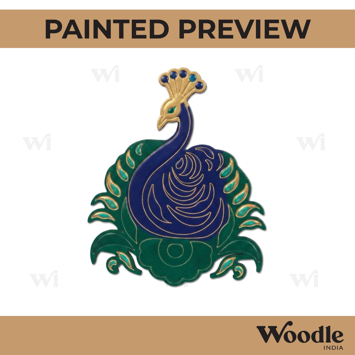 Peacock Reusable Rangoli Base MDF Design 4