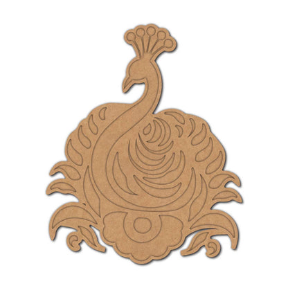 Peacock Reusable Rangoli Base MDF Design 4