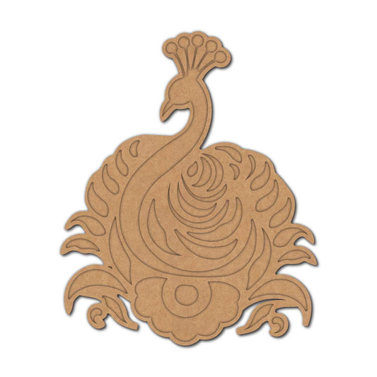 Peacock Reusable Rangoli Base MDF Design 4