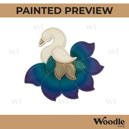 Peacock Reusable Rangoli Base MDF Design 5