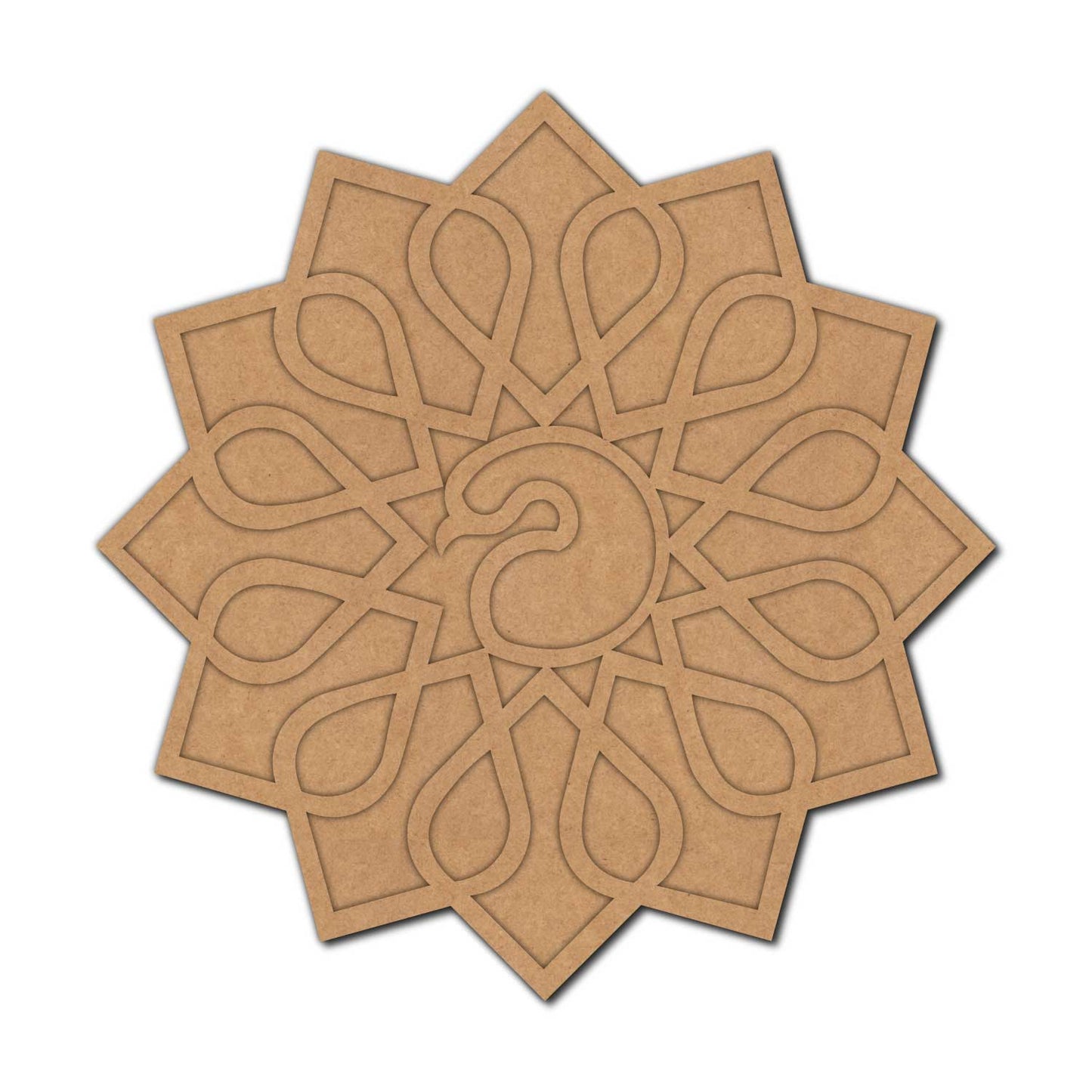 Peacock Reusable Rangoli Base MDF Design 7