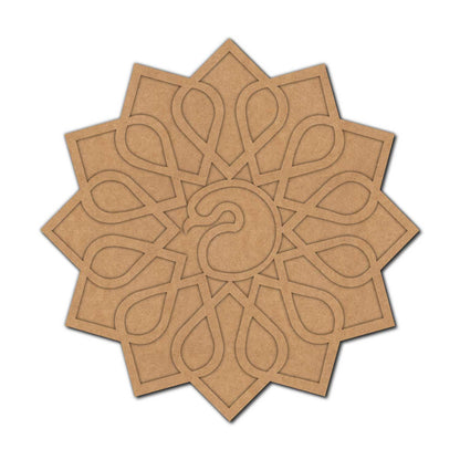Peacock Reusable Rangoli Base MDF Design 7