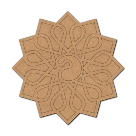 Peacock Reusable Rangoli Base MDF Design 7
