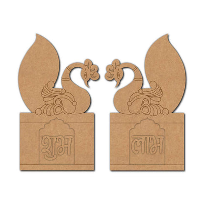 Peacock Shubh Labh Pre Marked Base MDF Design 1
