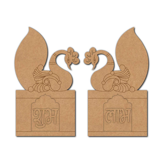 Peacock Shubh Labh Pre Marked Base MDF Design 1