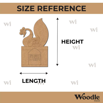 Peacock Shubh Labh Pre Marked Base MDF Design 1