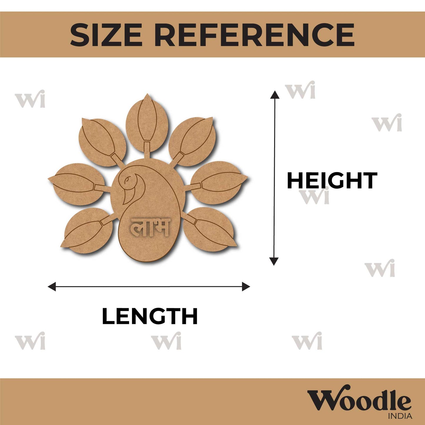 Peacock Shubh Labh Pre Marked Base MDF Design 4