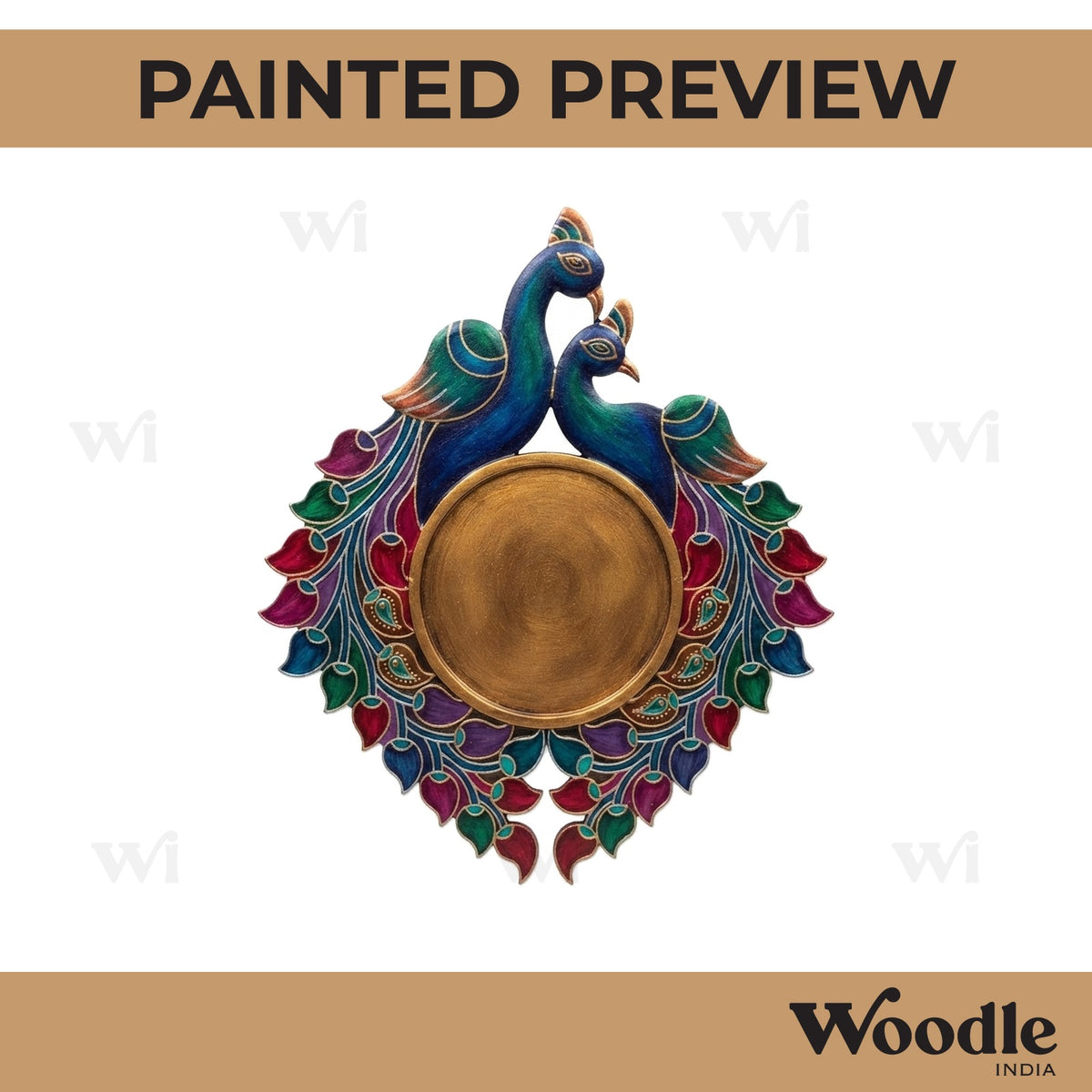 Peacock Mirror Pre Marked Base MDF Design 2