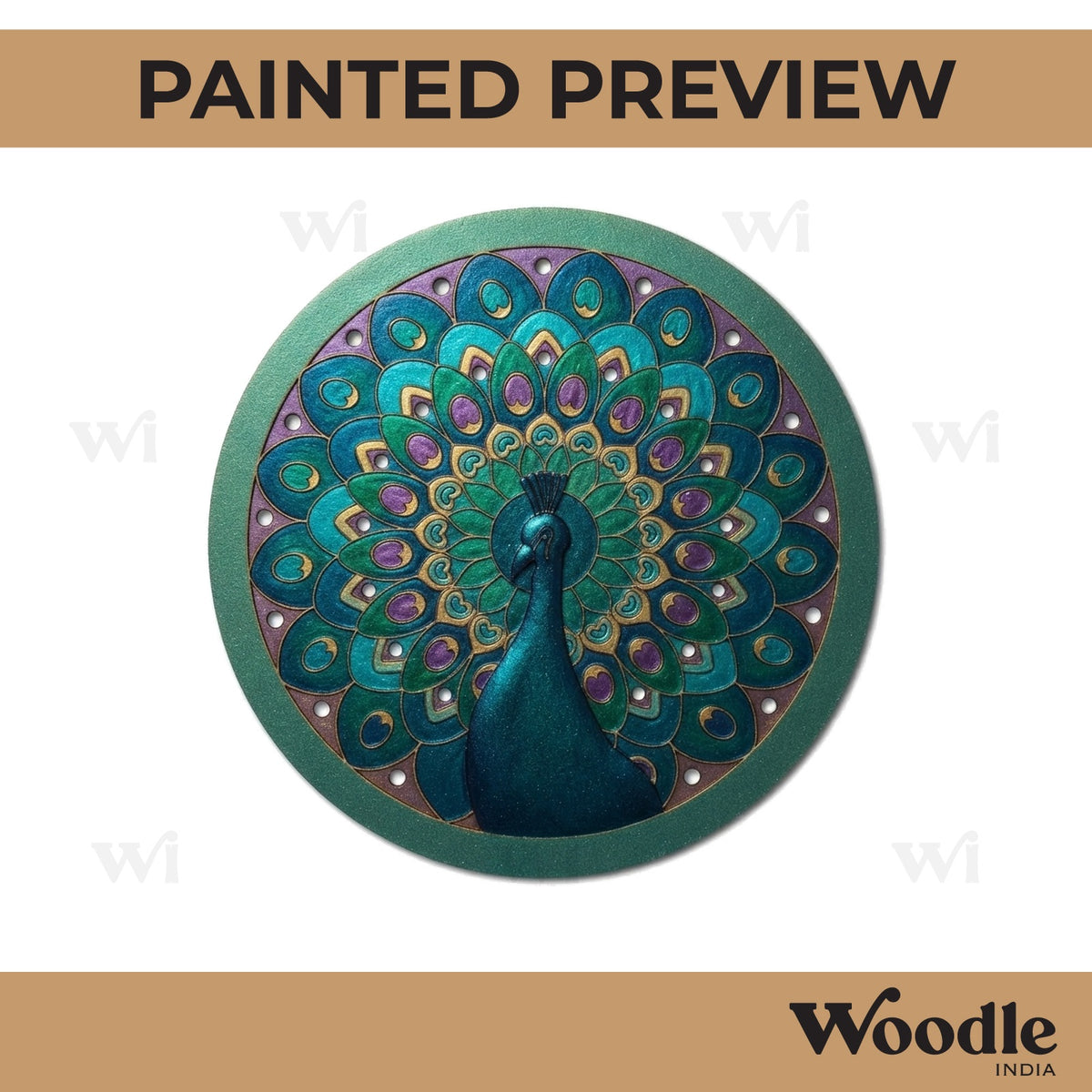 Peacock Pre Marked Round MDF Design 13