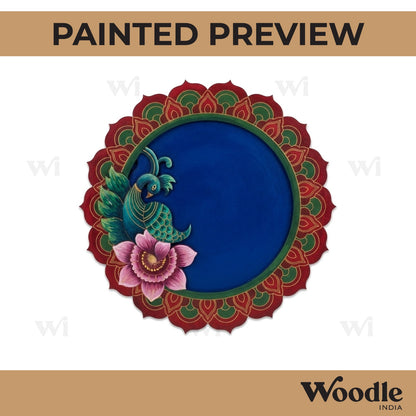 Peacock Wall Frame Pre Marked MDF Design 1