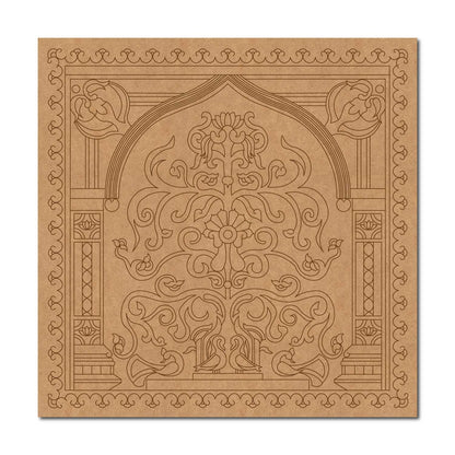 Peacocks Floral Lippan Art Pre Marked Square MDF Design 1