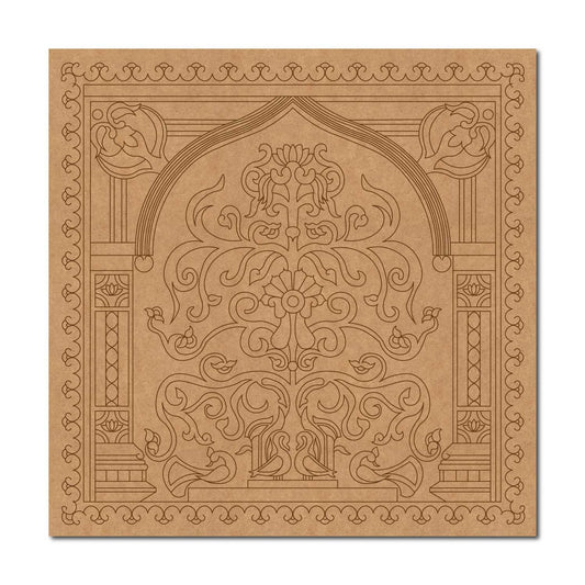 Peacocks Floral Lippan Art Pre Marked Square MDF Design 1