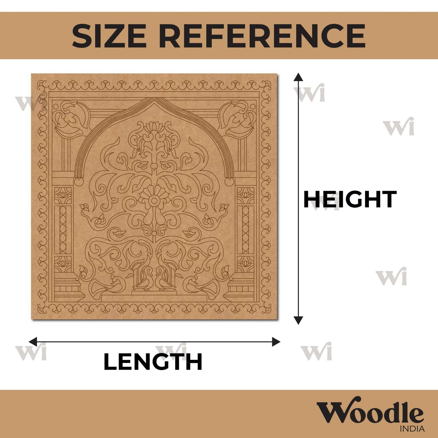 Peacocks Floral Lippan Art Pre Marked Square MDF Design 1