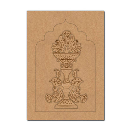 Peacocks Floral Motif Jharokha Pre Marked MDF Design 1