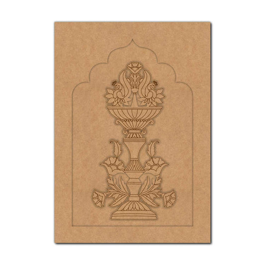 Peacocks Floral Motif Jharokha Pre Marked MDF Design 1