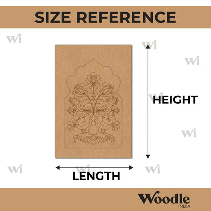 Peacocks Floral Motif Jharokha Pre Marked MDF Design 3