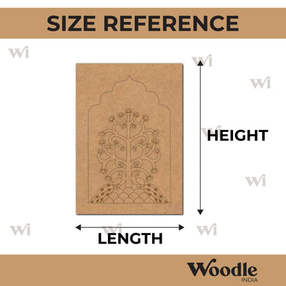 Peacocks Lotus Motif Jharokha Pre Marked MDF Design 1
