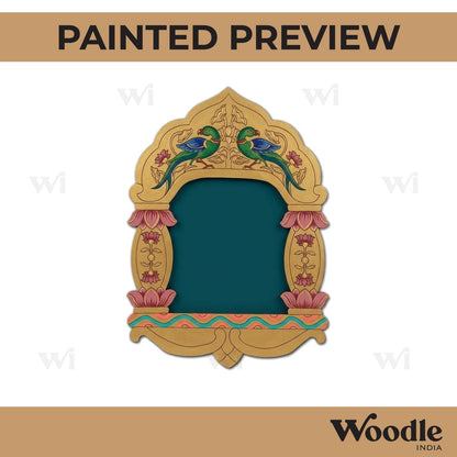 Peacocks Lotus Motif Jharokha Pre Marked MDF Design 2