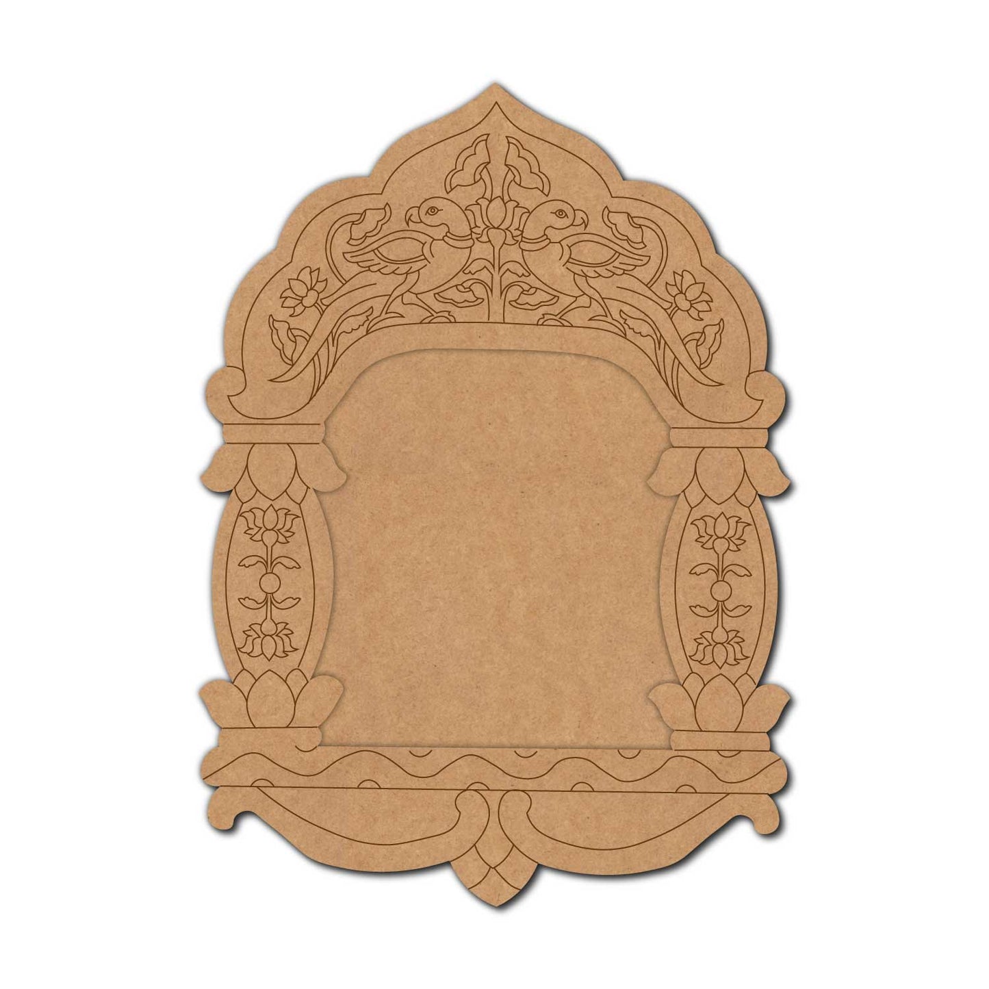 Peacocks Lotus Motif Jharokha Pre Marked MDF Design 2