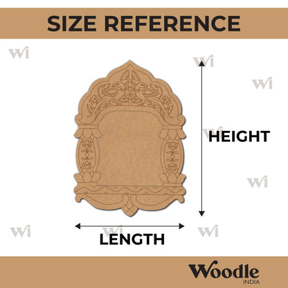 Peacocks Lotus Motif Jharokha Pre Marked MDF Design 2