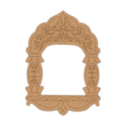 Peacocks Lotus Motif Jharokha Window Pre Marked MDF Design 1