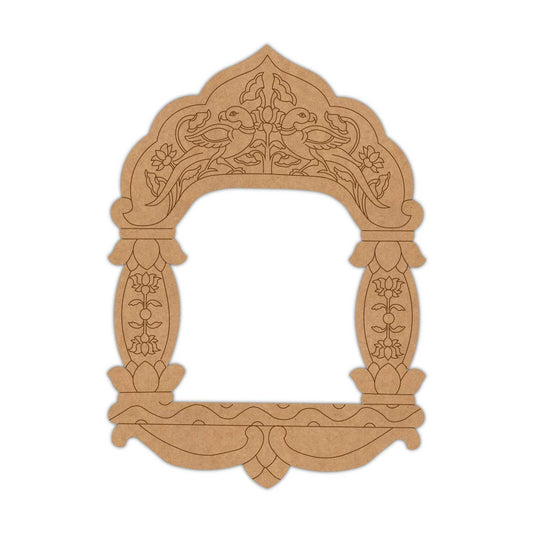 Peacocks Lotus Motif Jharokha Window Pre Marked MDF Design 1