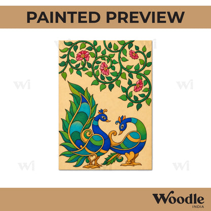 Peacocks Madhubani Pre Marked Base MDF Design 2
