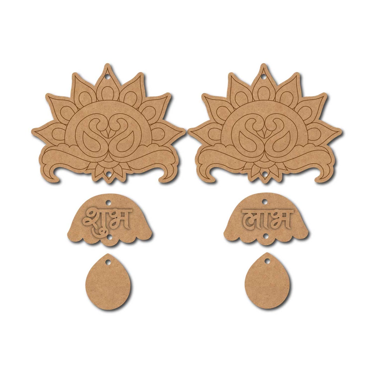 Peacocks Shubh Labh Pre Marked Base MDF Design 1
