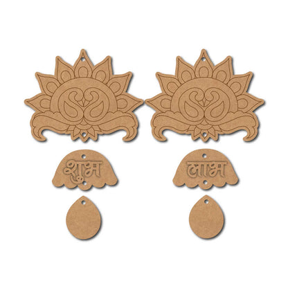 Peacocks Shubh Labh Pre Marked Base MDF Design 1