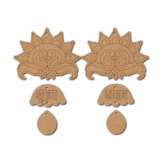 Peacocks Shubh Labh Pre Marked Base MDF Design 1